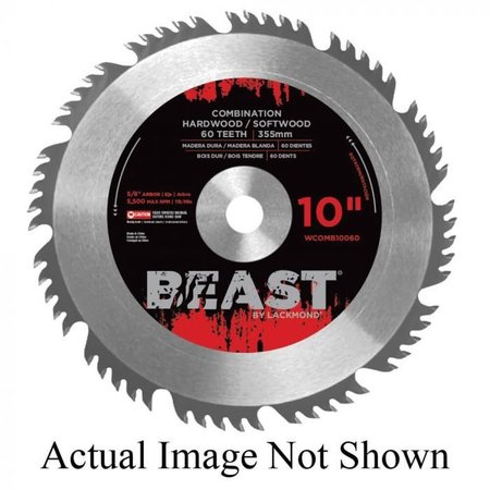 LACKMOND Beast Combination Blade, ATBR, 8 Blade Dia, 58 in, 0094 Kerf, 7300 rpm Maximum, Applicable WCOMB08040
